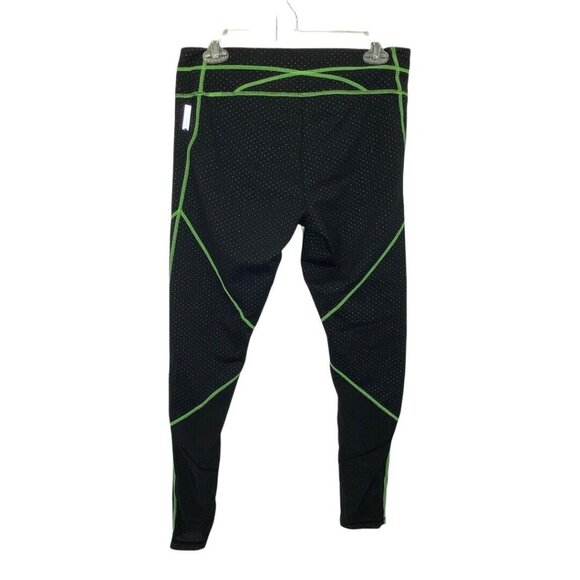 Zella Athletic Womens L Athletic Leggings Pants Polka Dots Black Mesh Back Leg - Picture 3 of 12